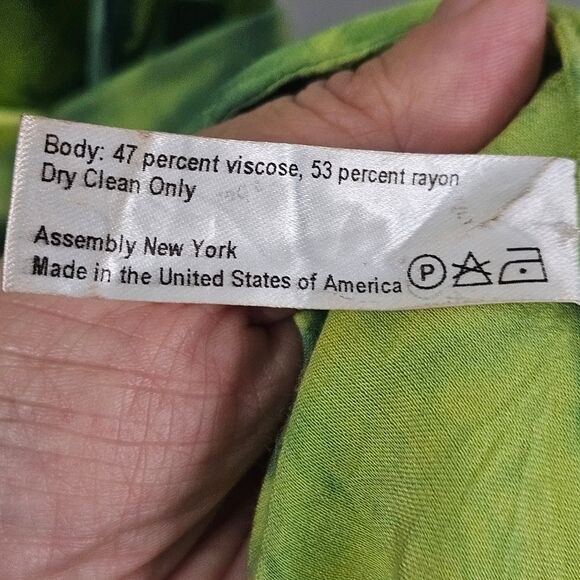 Assembly New York Tie Dye Satin Bias Strap Dress Citrus Size Medium - Picture 8 of 11